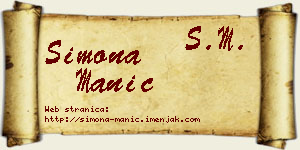 Simona Manić vizit kartica